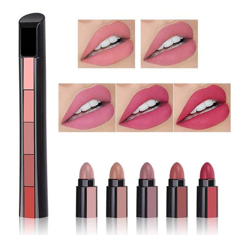 Huda Beauty 5 in 1 Step Matte lipstick 10 Colour | Non Stick Velvet Makeup | Waterproof Matte Lipstick